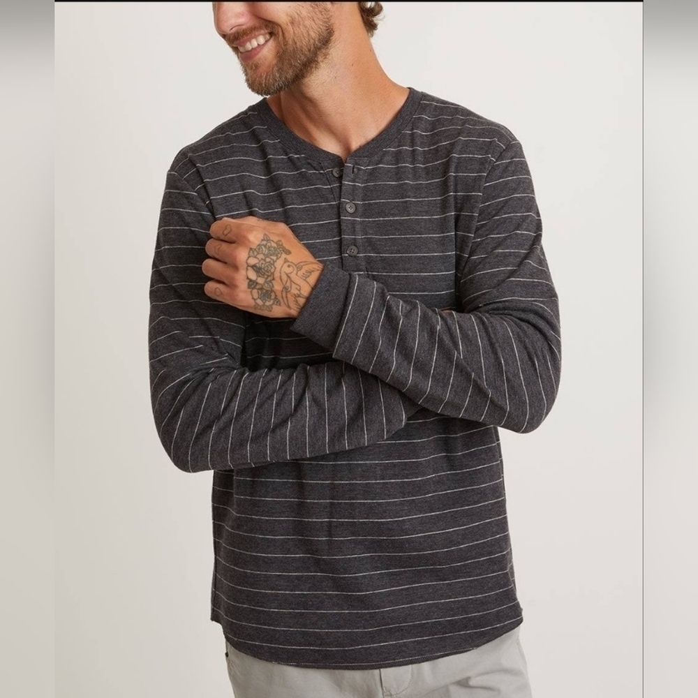 Marine Layer Henley LS DK Large